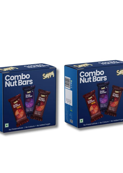 Sappy Combo Nut Bars – Clean Energy Bars with Dates, Nuts & Peanut Butter | No Preservatives