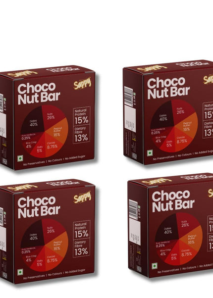 SAPPY Choco Energy Bar (50g) – Dates, Nuts, cocoa & Peanut Butter | No Preservatives