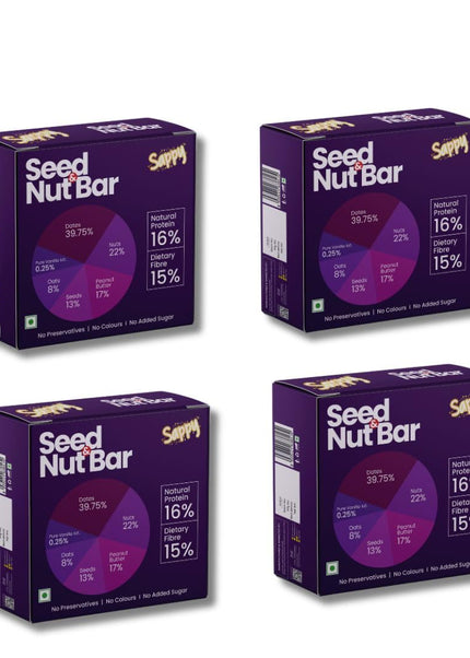SAPPY Seed & Nut Energy Bars (50g) – Made with Dates, Nuts & Peanut Butter | No Preservatives