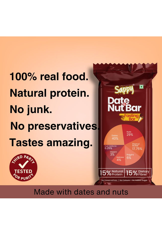 Sappy Combo Nut Bars – Clean Energy Bars with Dates, Nuts & Peanut Butter | No Preservatives