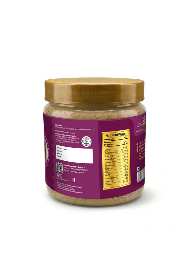 SAPPY Salty Peanut Spread (400g) – Stone Ground, Natural Texture | No Preservatives
