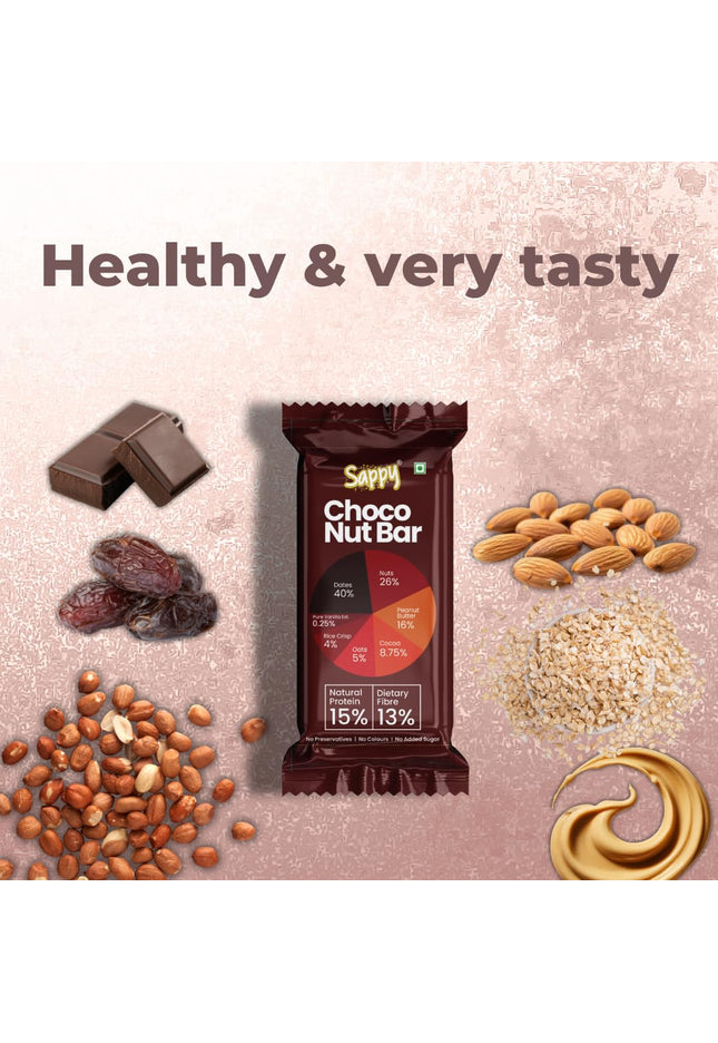 Sappy Combo Nut Bars – Clean Energy Bars with Dates, Nuts & Peanut Butter | No Preservatives