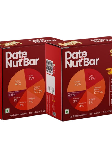 SAPPY Date & Nut Energy Bars (50g) – Made with Dates | Rich in Fiber & Protein | No Preservatives