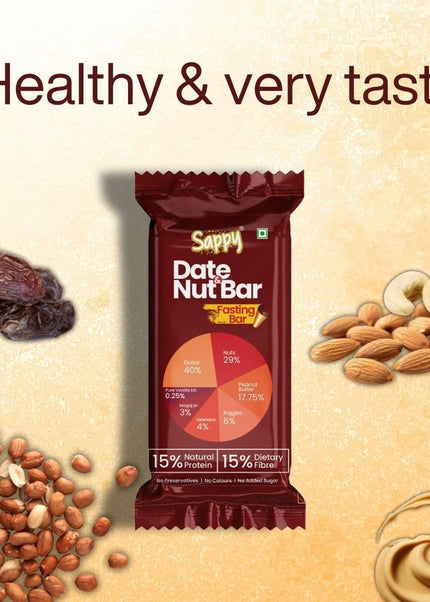 Sappy Combo Nut Bars – Clean Energy Bars with Dates, Nuts & Peanut Butter | No Preservatives
