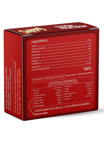 SAPPY Date & Nut Energy Bars (50g) – Made with Dates | Rich in Fiber & Protein | No Preservatives