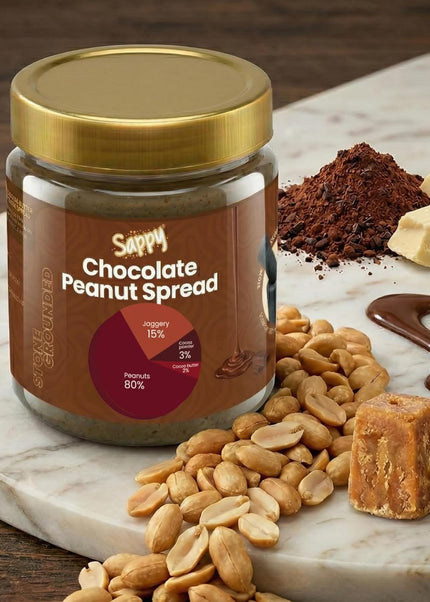 SAPPY Chocolate Peanut Butter (400g) – Stone Ground with Jaggery & Cocoa | No Preservatives
