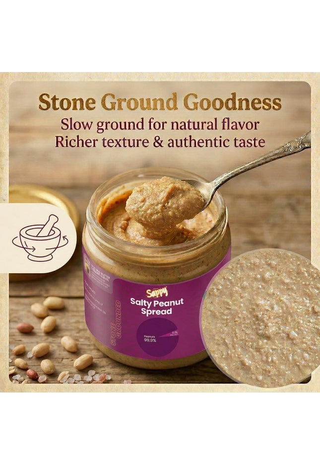 SAPPY Salty Peanut Spread (400g) – Stone Ground, Natural Texture | No Preservatives