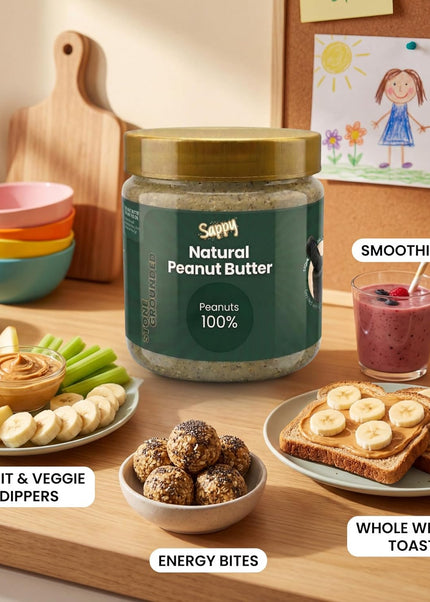 SAPPY Natural Peanut Butter (400g) – Stone Ground, Pure Peanuts. Nothing Else