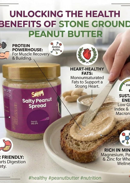 SAPPY Salty Peanut Spread (400g) – Stone Ground, Natural Texture | No Preservatives
